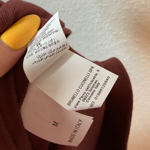 Brunello Cucinelli Burgundy Beaded Long Sleeve Button-Down Top Size Medium - Picture 9 of 12